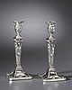 A very fine pair of Georgian sterling silver candlesticks, by Francis Crump,
London 1774
